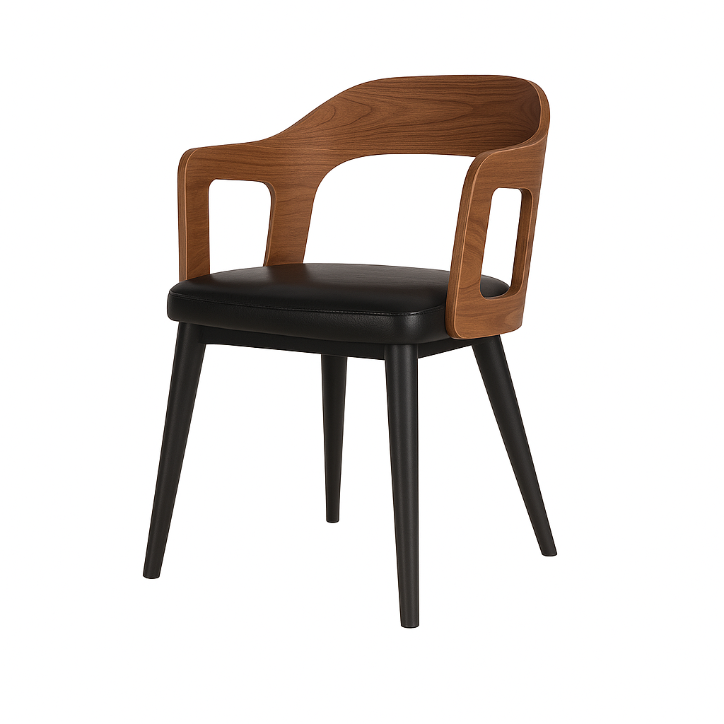 Scaun piele NEAGRA | model MOZI