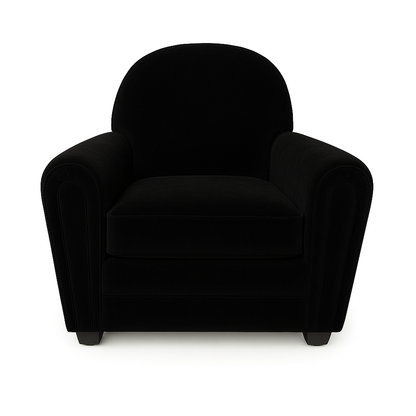 Fotoliu catifea NEAGRA | model MARA