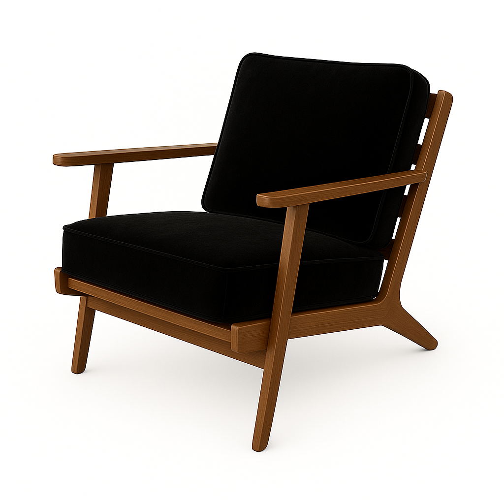 Fotoliu catifea NEAGRA model MARIA