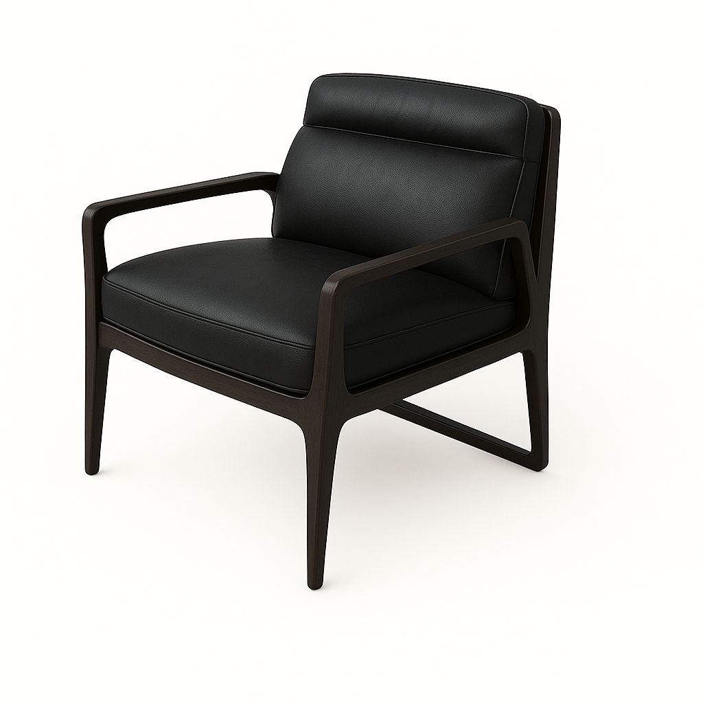 Fotoliu piele NEAGRA | model DARIA A