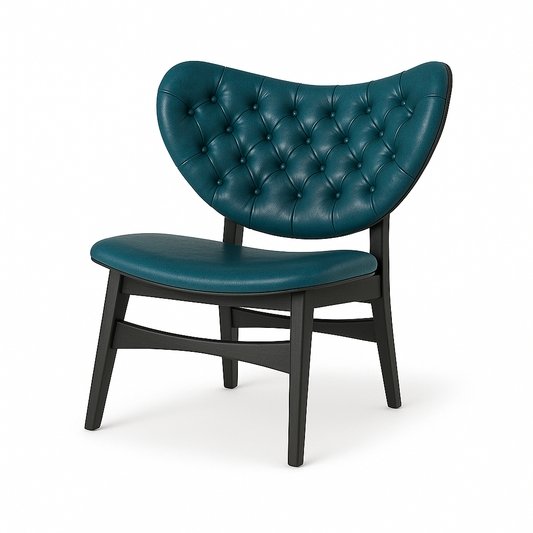 Scaun tip fotoliu piele ALBASTRA | model SAMUEL