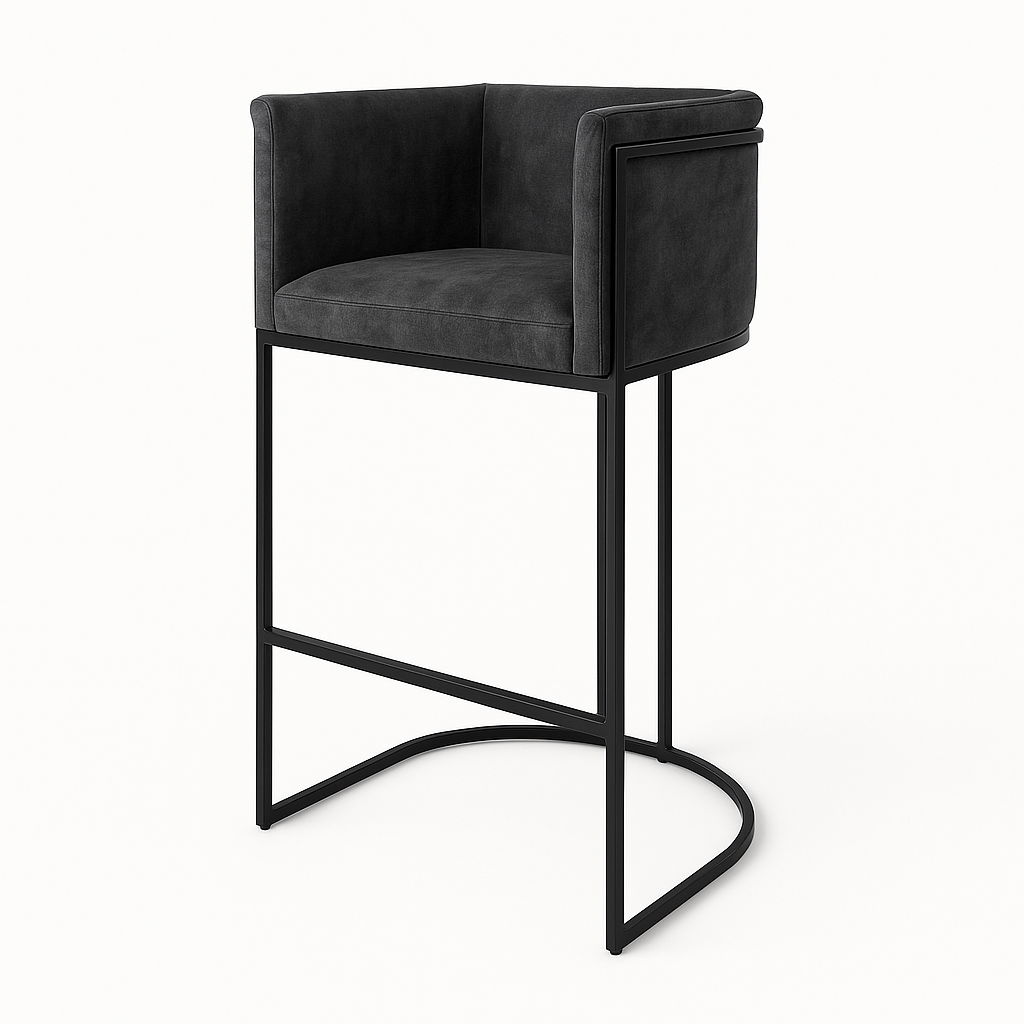 Scaun bar catifea GRI | model NINO