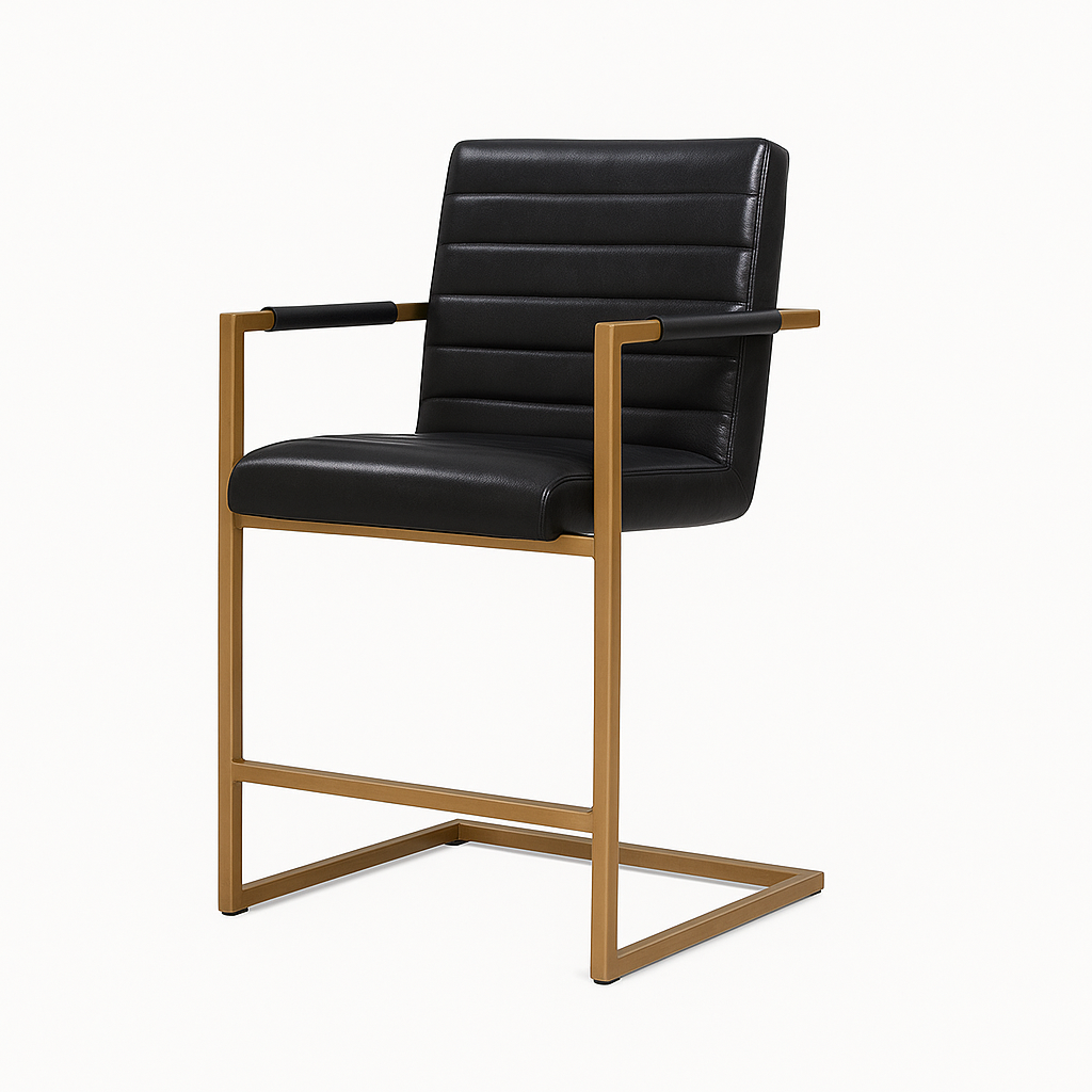 Scaun bar piele NEAGRA | model DONI