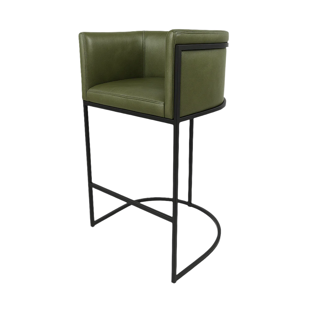 Scaun bar piele VERDE | model NINO