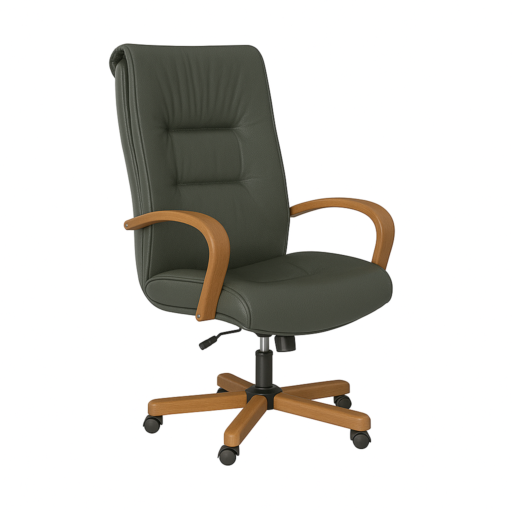 Scaun ergonomic piele VERDE | model BIG STAR P