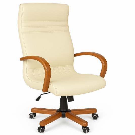 Scaun birou piele BEJ | model GOLD P