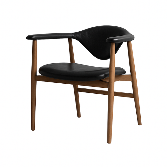 Scaun piele NEAGRA | model MIRCEA